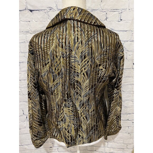 The DragonFly Shop Metallic Gold And Black One Button Blazer Jacket Size XL - Picture 5 of 7